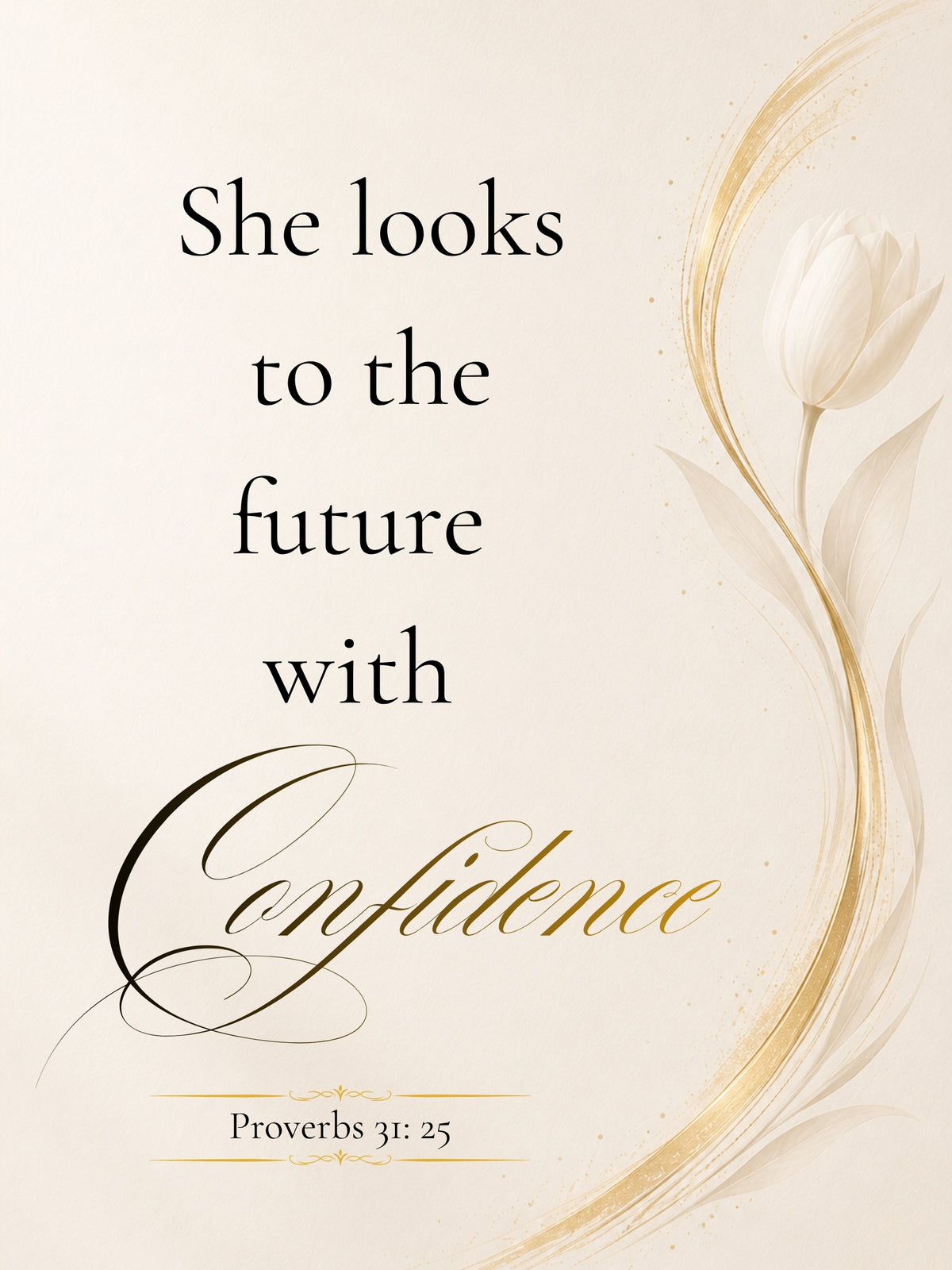 Proverbs 31:25 | Luxury Christian Wall Art | Confidence
