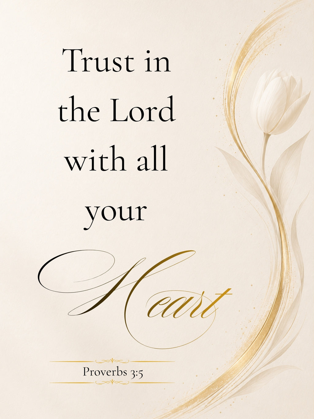 Proverbs 3:5 | Luxury Christian Wall Art | Heart