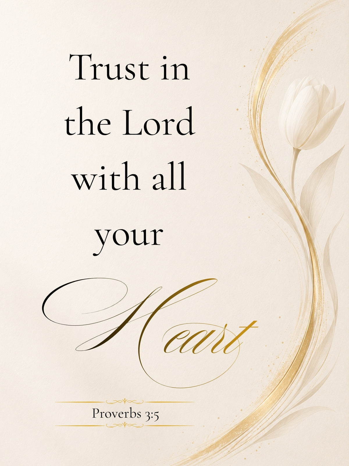 Proverbs 3:5 | Luxury Christian Wall Art | Heart
