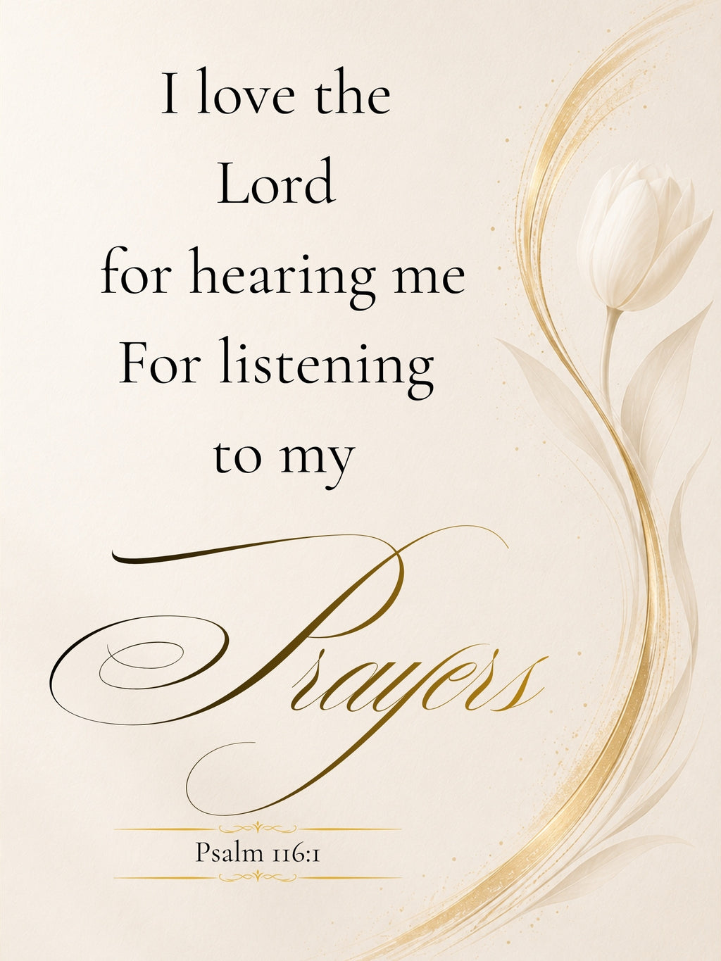Psalm 116:1 | Luxury Christian Wall Art | Prayer