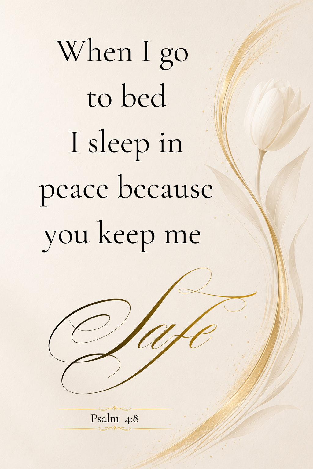 Psalm 4:8 | Luxury Christian Wall Art | Safe