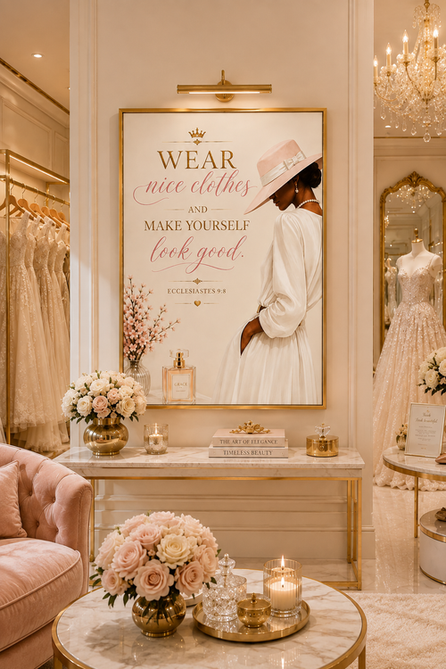 Ecclesiastes 9:8 |Luxury Christian Wall Art | Classy Lady