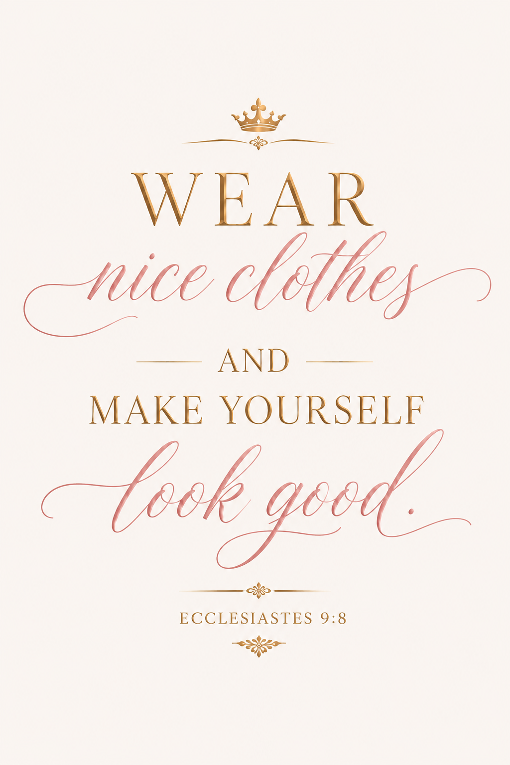 Ecclesiastes 9:8 | Luxury Christian Wall Art | Minimalist