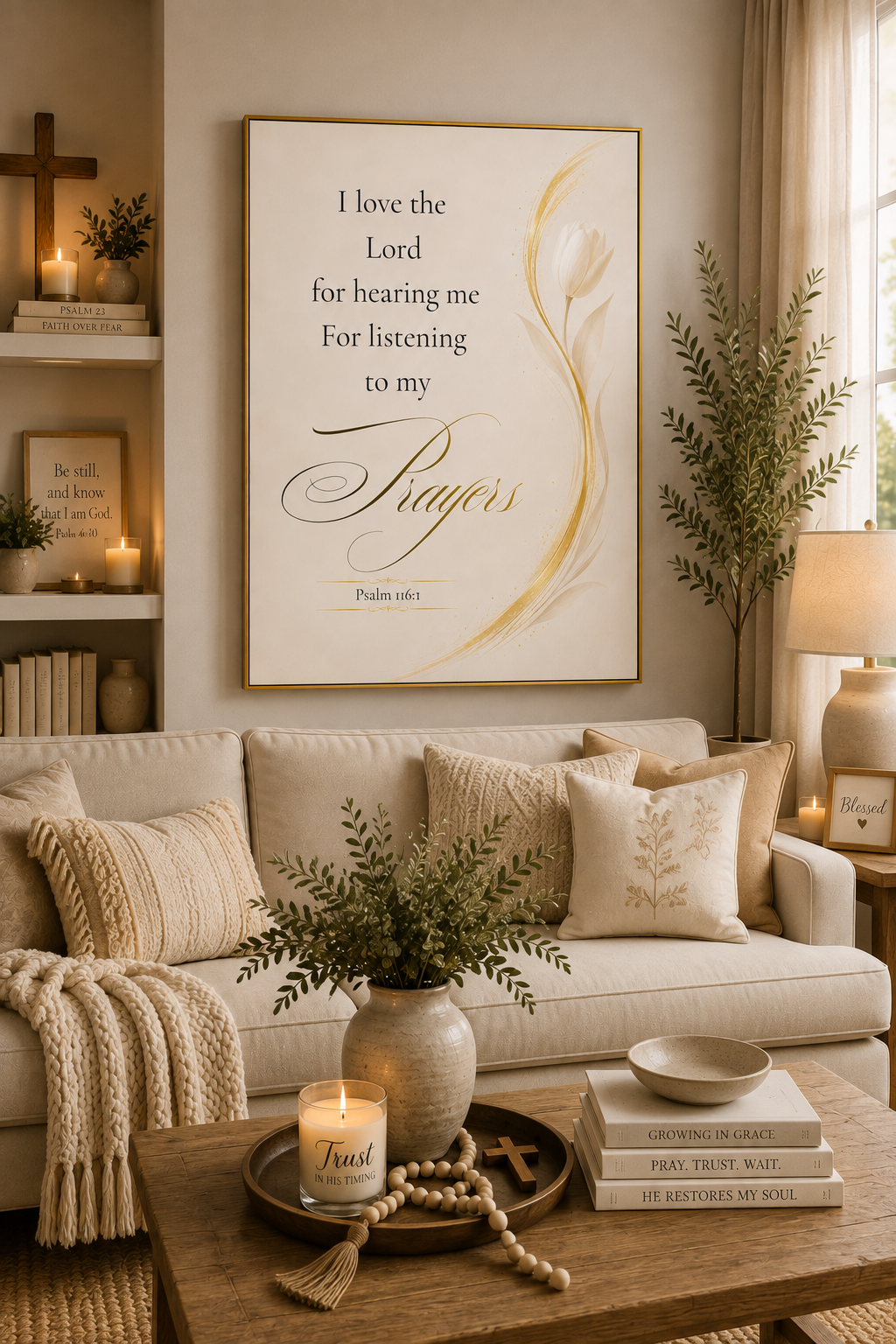 Psalm 116:1 | Luxury Christian Wall Art | Prayer