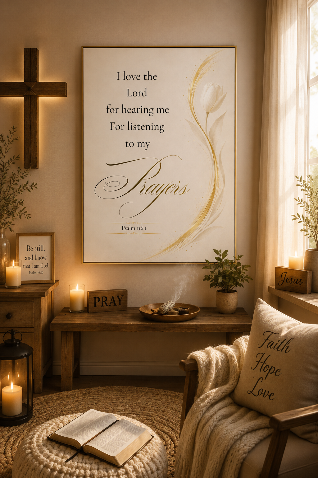 Psalm 116:1 | Luxury Christian Wall Art | Prayer