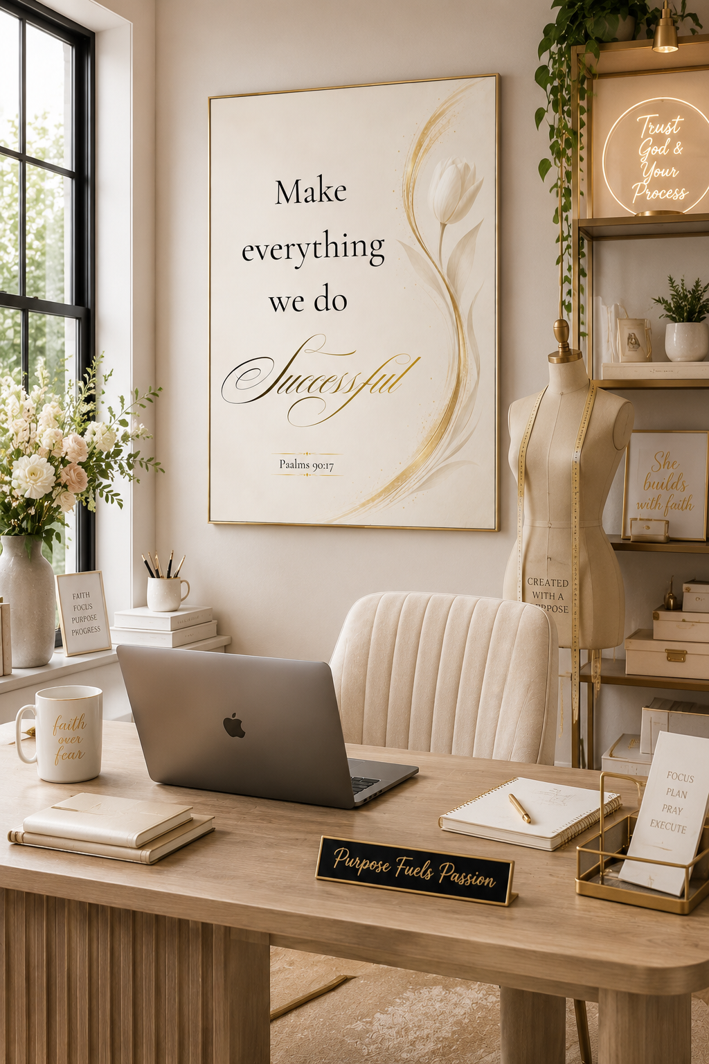 Psalm 90:17 | Luxury Christian Wall Art | Success