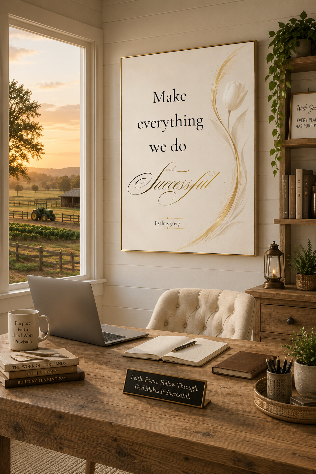 Psalm 90:17 | Luxury Christian Wall Art | Success